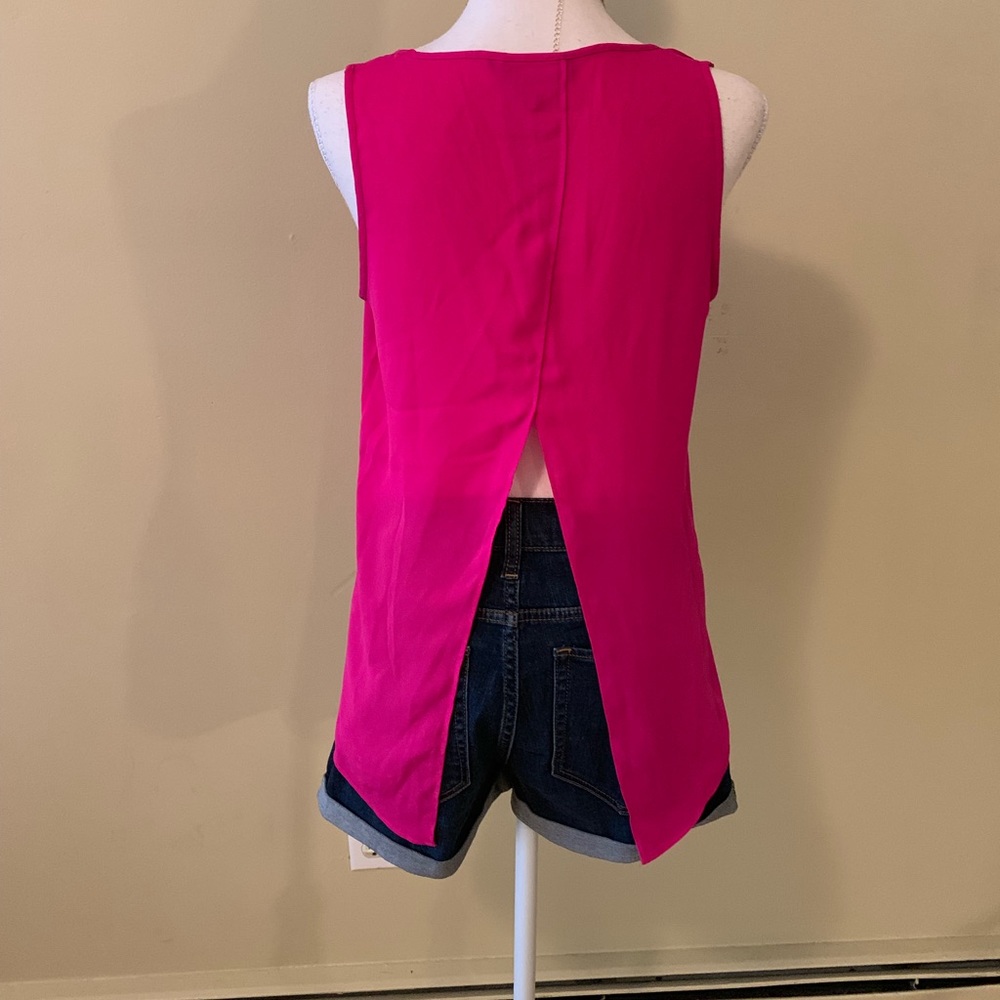 Express Hot Pink Open Back Tank - Picture 4 of 4